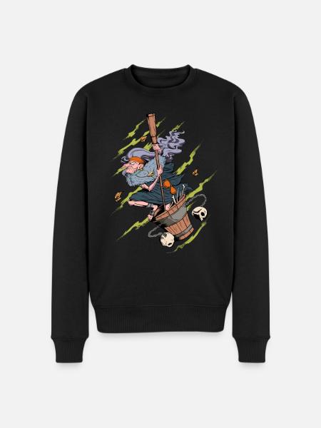 Drawing of Baba Jaga - Men's Premium Organic Jumper - black