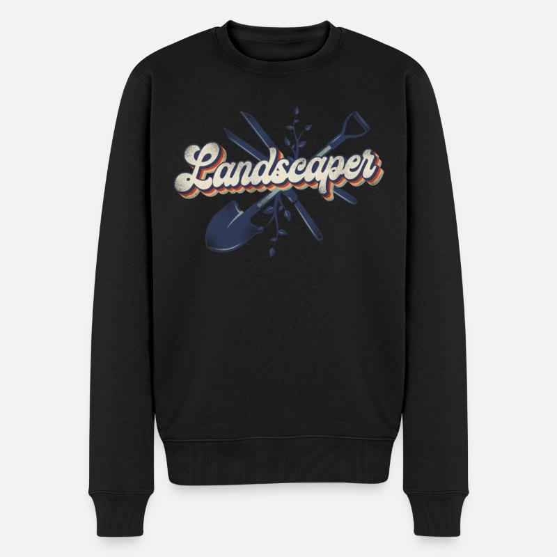Landscaper Landscaping Landscape - Männer Premium Bio Pullover - Schwarz