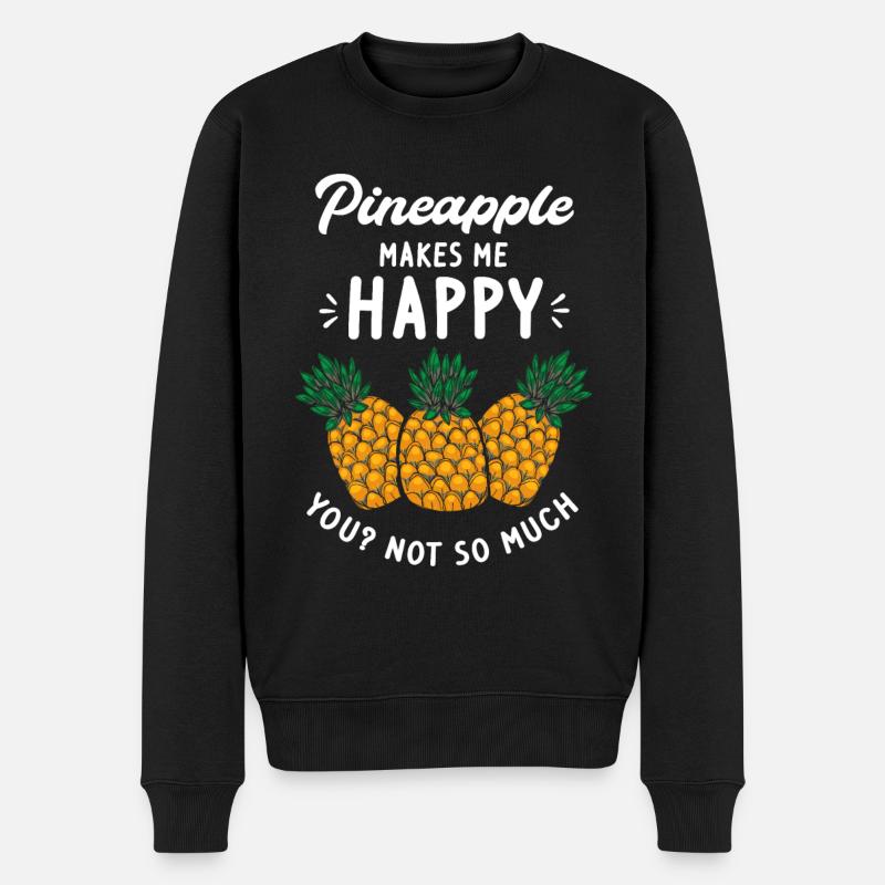 Ananas - Männer Premium Bio Pullover - Schwarz