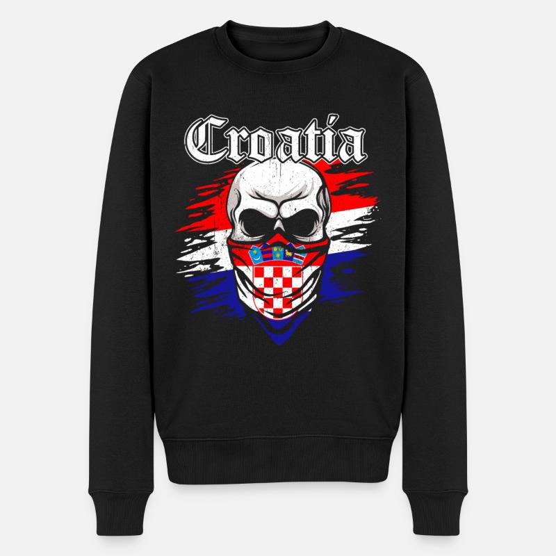 Tshirt Croatie - Pull Premium bio Homme - noir