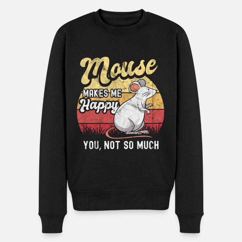 Maus - Männer Premium Bio Pullover - Schwarz