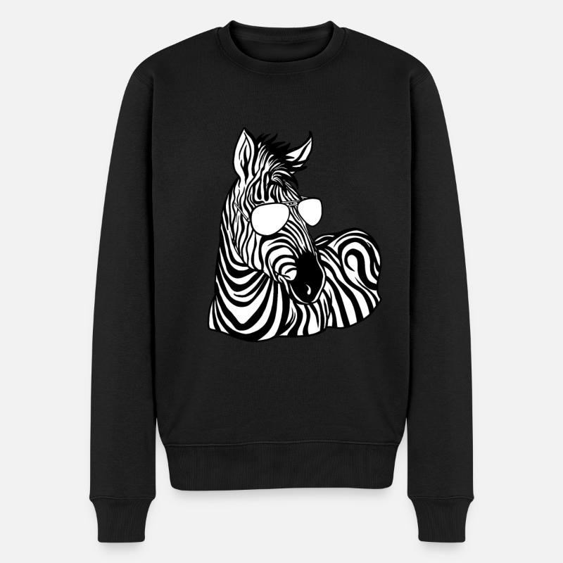 Zebra - Männer Premium Bio Pullover - Schwarz