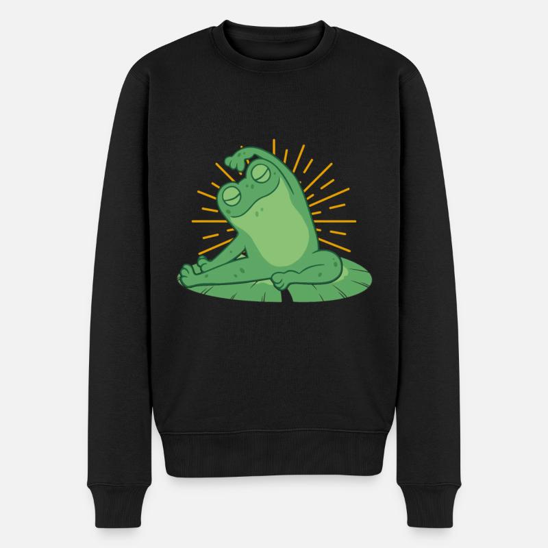 Yoga de la grenouille - Pull Premium bio Homme - noir