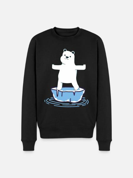 Yoga Polar Bear - Men's Premium Organic Jumper - black