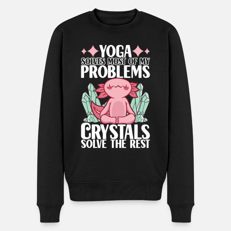 Yoga Yogi Entspannen - Männer Premium Bio Pullover - Schwarz