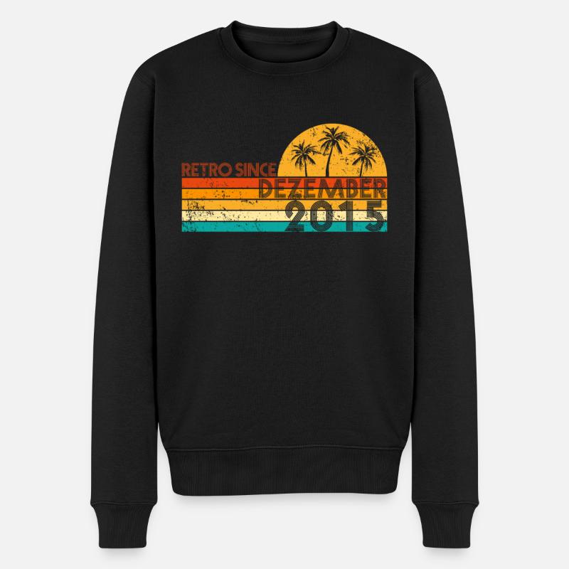 Retro since Dezember 2015 - Geburtstag im Dezember - Männer Premium Bio Pullover - Schwarz