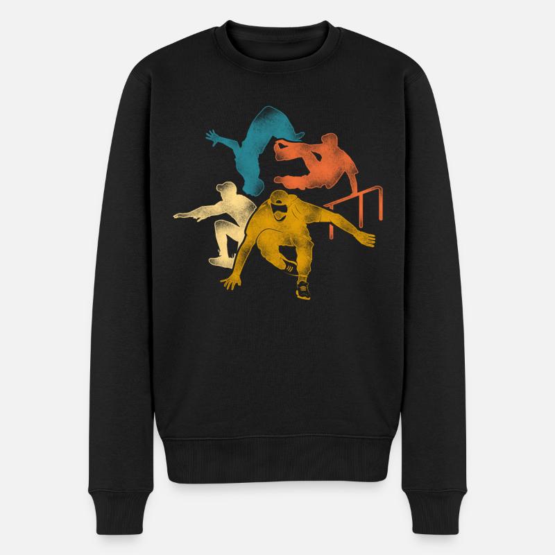 Parkour Free Running Traceur Retro - Pull Premium bio Homme - noir