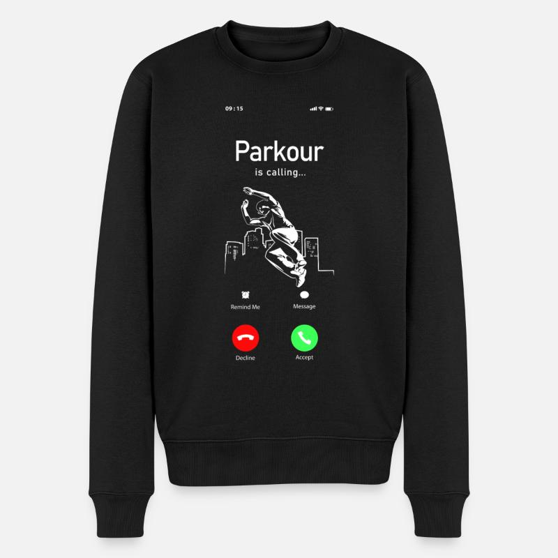 Parkour Free Running Traceur Téléphone - Pull Premium bio Homme - noir