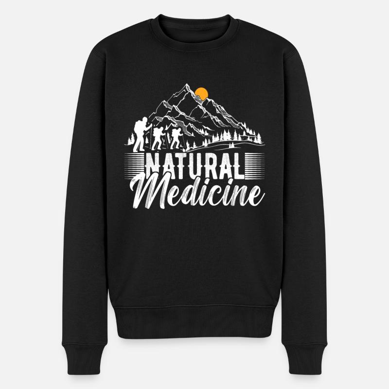 Wandern Bergsteigen Bergsteiger - Männer Premium Bio Pullover - Schwarz