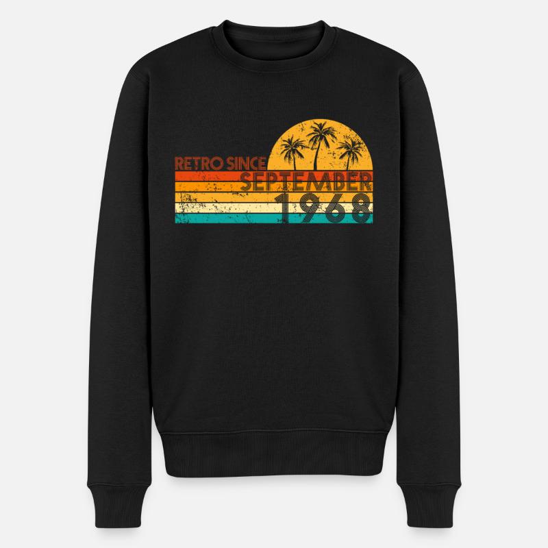 Retro since September 1968 - Geburtstag im Septemb - Männer Premium Bio Pullover - Schwarz