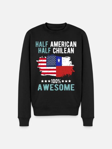 Half American Half Chilean - Men's Premium Organic Jumper - black