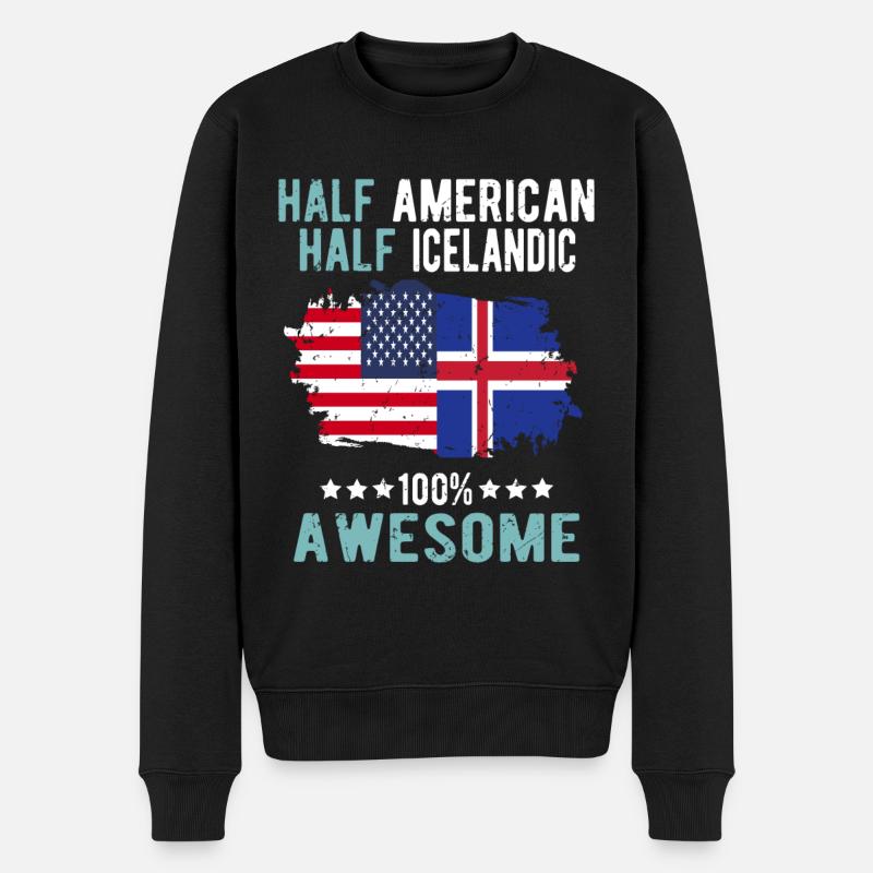 Half American Half Icelander - Men's Premium Organic Jumper - black