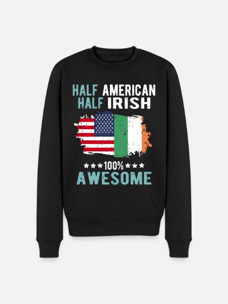 Half American Half Irish - Men's Premium Organic Jumper - black