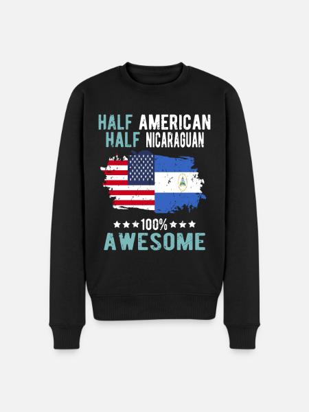 Half American Half Nicaraguan - Men's Premium Organic Jumper - black