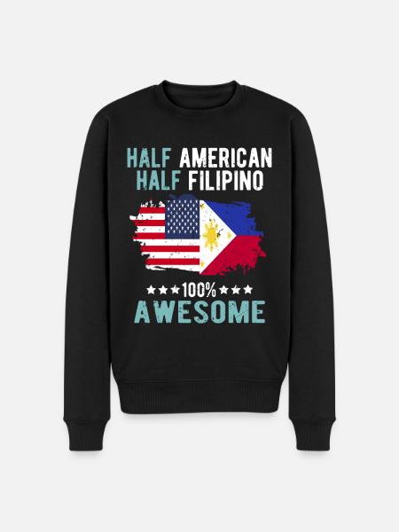 Half American Half Filipino - Men's Premium Organic Jumper - black