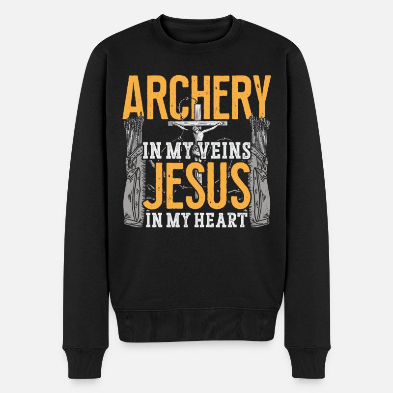 Archer Archer Archer Jésus Foi - Pull Premium bio Homme - noir