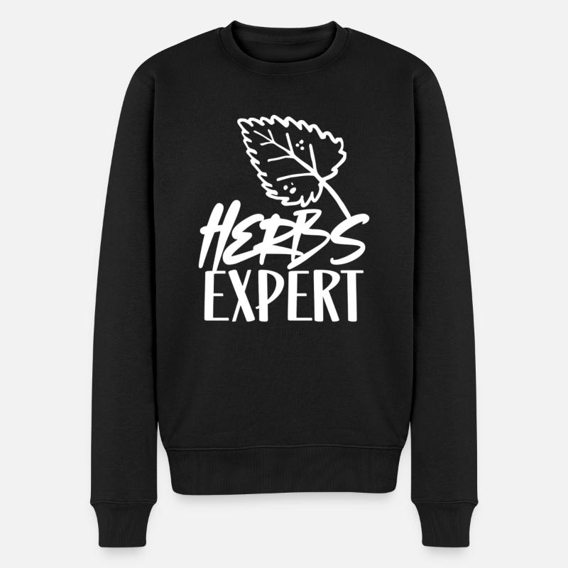 Kräuterexperte Kräuter Kraut Kräutergarten - Männer Premium Bio Pullover - Schwarz