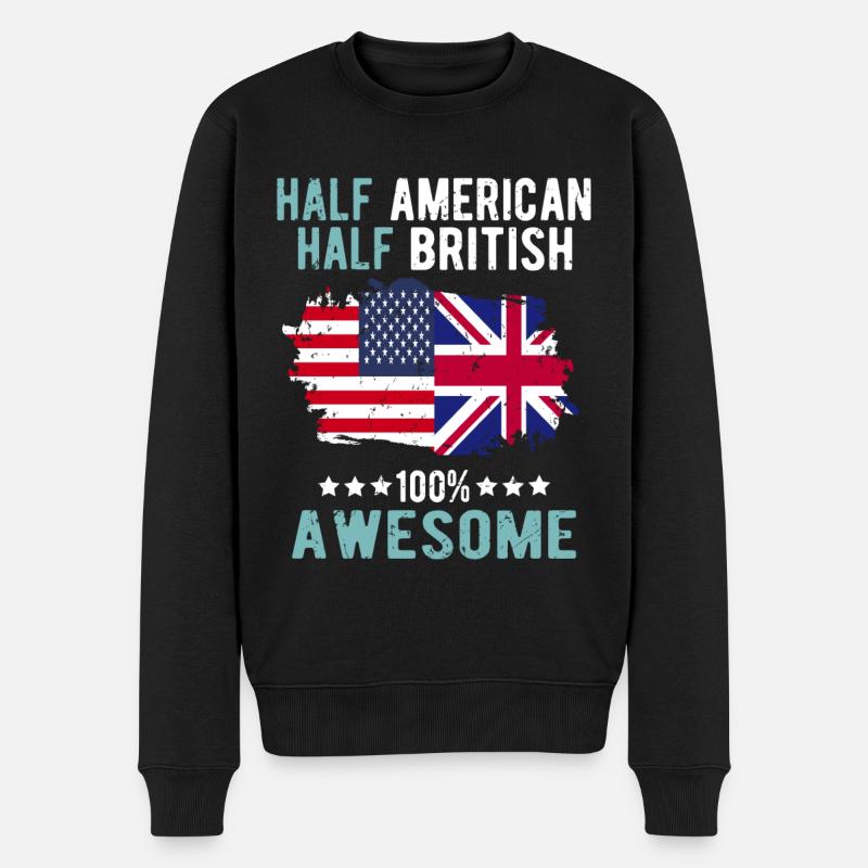 Moitié américain moitié britannique - Pull Premium bio Homme - noir