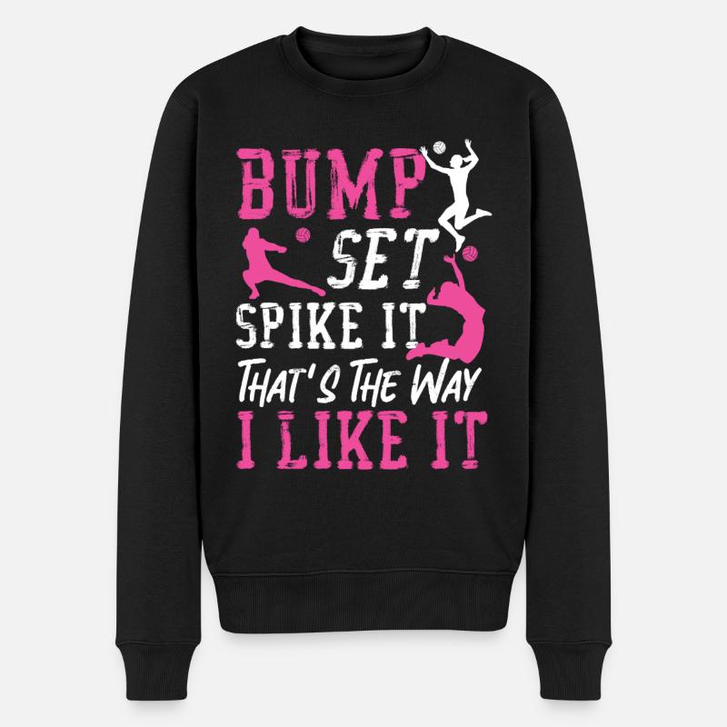 Volleyball Player Team Bump Set - Männer Premium Bio Pullover - Schwarz