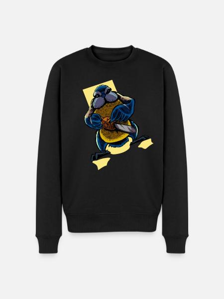 Monster Animals - Chainsaw Blue - Men's Premium Organic Jumper - black