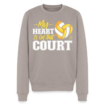 Volleyball Player Team My Heart Is - Men's Premium Organic Jumper - taupe - Front - Nico (187cm)