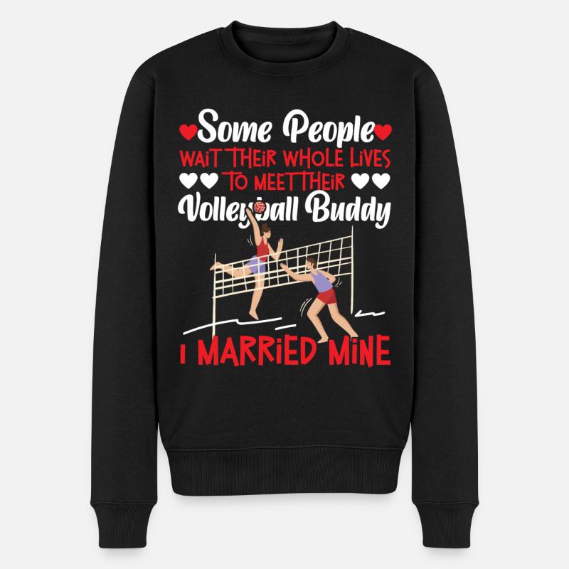 Volleyball Player Team Husband - Männer Premium Bio Pullover - Schwarz