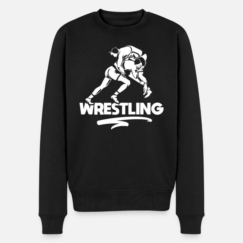 Ringen Ringer Wrestler Ringkampf Ringsport - Männer Premium Bio Pullover - Schwarz