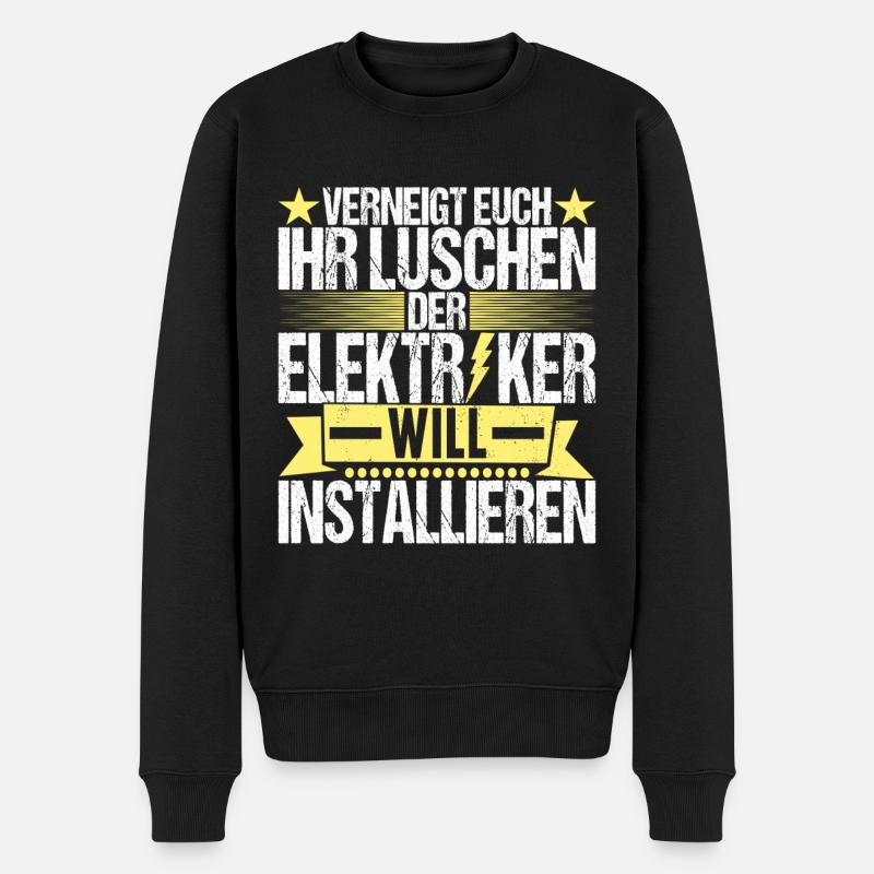 Elektriker Elektroniker Handwerker - Männer Premium Bio Pullover - Schwarz