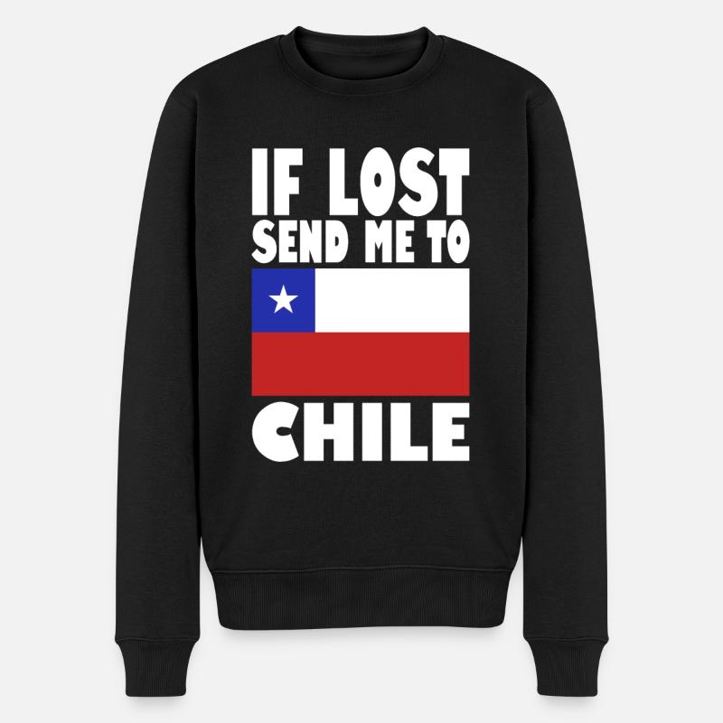 Chile Flagge Spruch - Männer Premium Bio Pullover - Schwarz