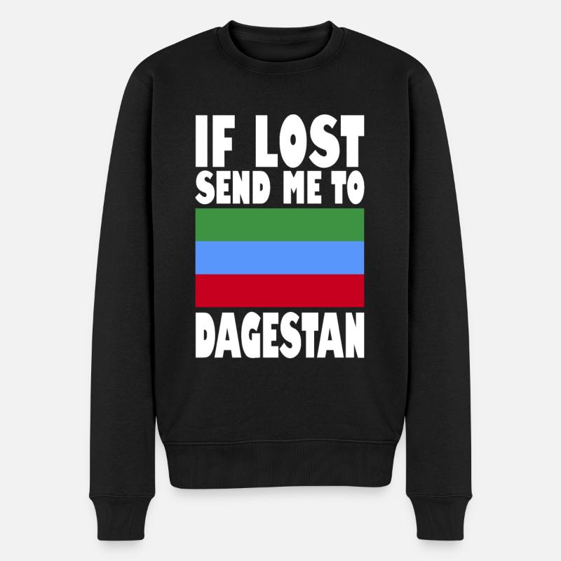Dagestan Flagge Spruch - Männer Premium Bio Pullover - Schwarz
