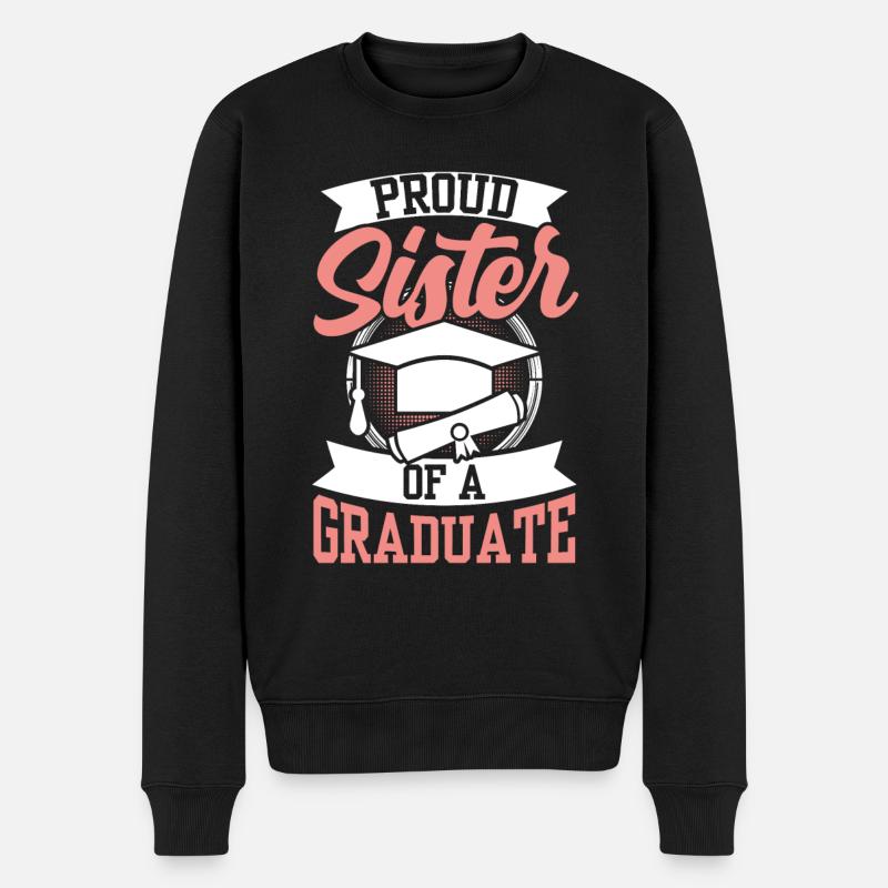 Stolze Schwester Eines Absolventen Absolvent - Männer Premium Bio Pullover - Schwarz