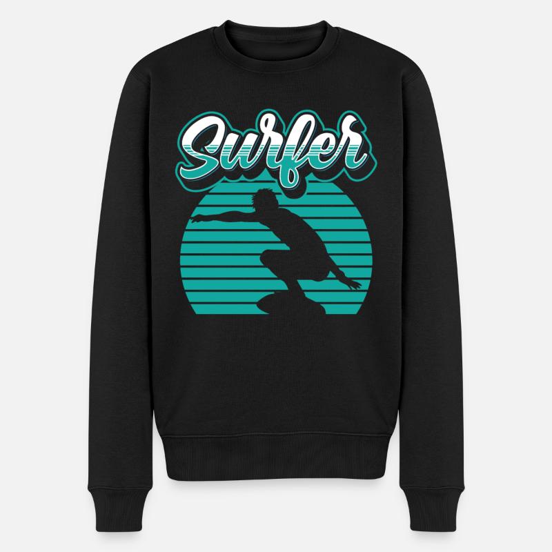 Surfer Surf Surfboard Surfing Surfing - Pull Premium bio Homme - noir