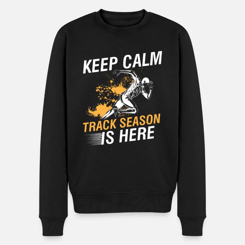 Leichtathletik Maßband Feldschuhe Track Season - Männer Premium Bio Pullover - Schwarz