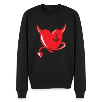 Red Heart - Devil Heart - Devil's Heart - Gift - Men's Premium Organic Jumper - black - Front - Nico (187cm)