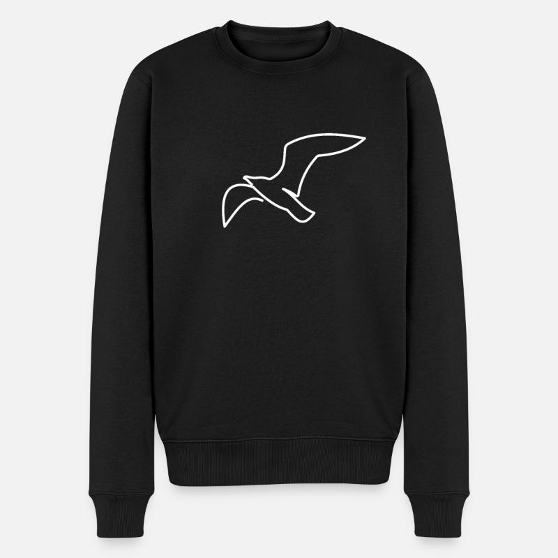 Maritim Meer Möwe - Männer Premium Bio Pullover - Schwarz