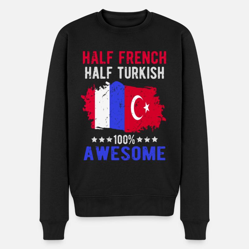 Moitié Français moitié turc - Pull Premium bio Homme - noir