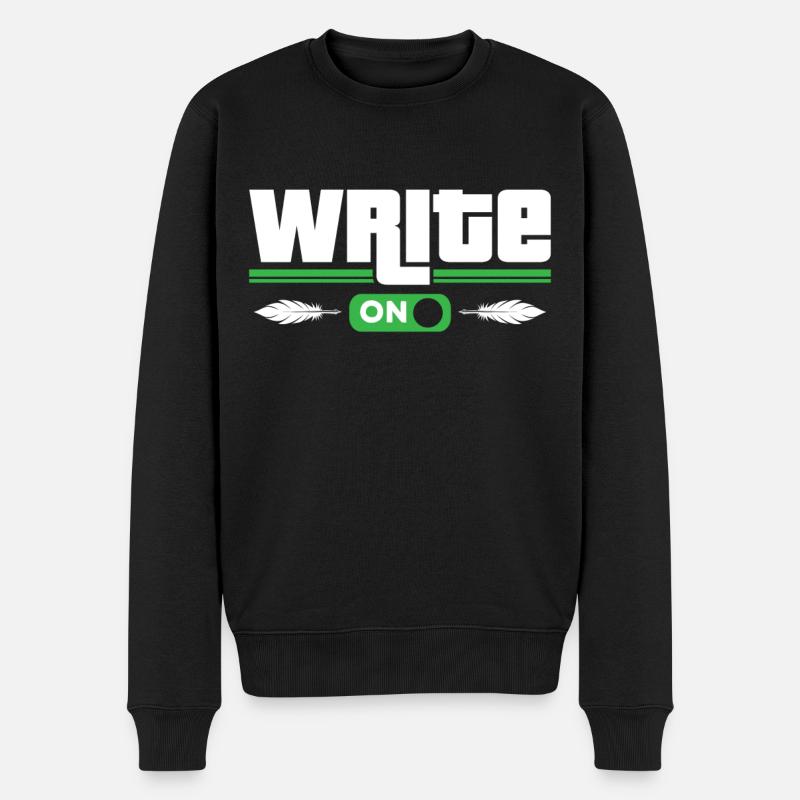 Weiterschreiben Autor Schreiber Schriftsteller - Männer Premium Bio Pullover - Schwarz