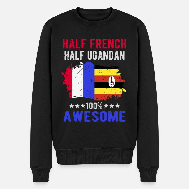 Moitié Français moitié ougandais - Pull Premium bio Homme - noir