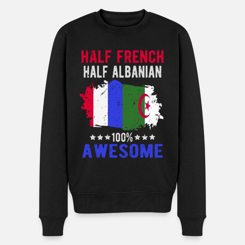 Moitié Français moitié albanais - Pull Premium bio Homme - noir