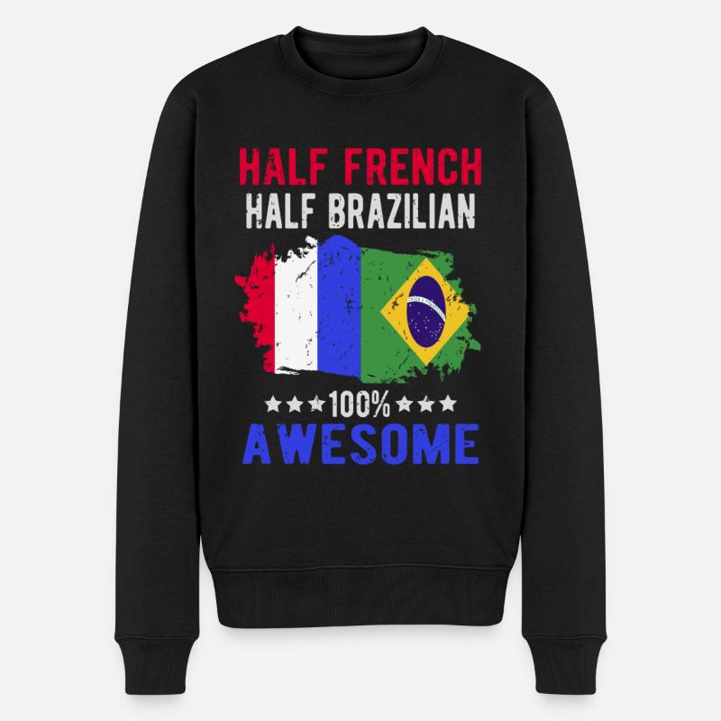 Moitié Français moitié brésilien - Pull Premium bio Homme - noir