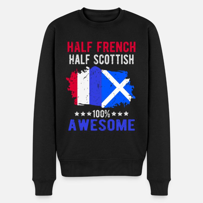 Moitié Français Moitié Ecossais - Pull Premium bio Homme - noir