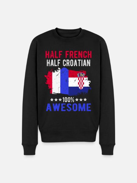 Half French Half Croat - Men's Premium Organic Jumper - black