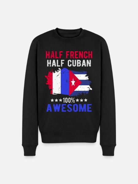 Half French Half Cuban - Men's Premium Organic Jumper - black