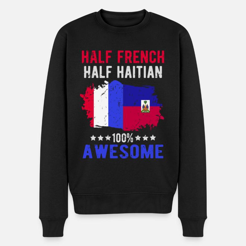 Moitié Français moitié haïtien - Pull Premium bio Homme - noir