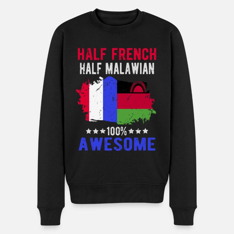 Moitié Français moitié Malawi - Pull Premium bio Homme - noir