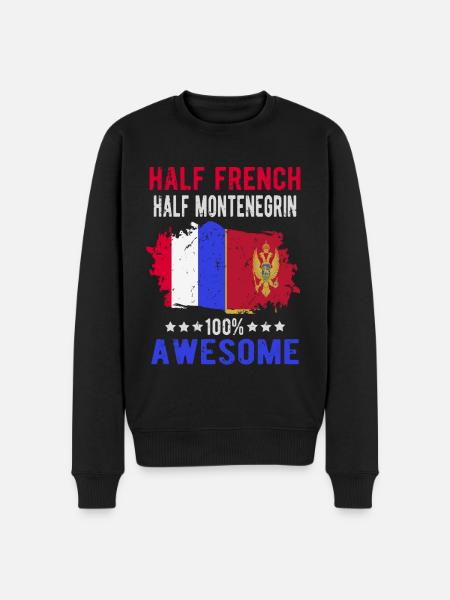 Half French Half Montenegrin - Men's Premium Organic Jumper - black