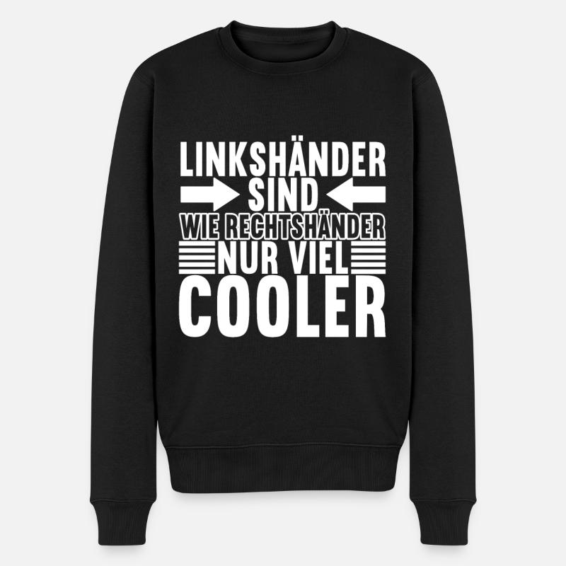 Linkshänder - Männer Premium Bio Pullover - Schwarz