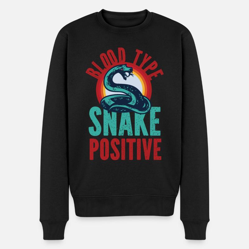 Snake Serpent Blood Type Snake - Männer Premium Bio Pullover - Schwarz