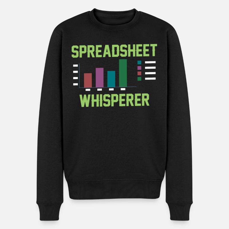 Spreadsheet Flüsterer Arbeit Tabelle Buchhalter - Männer Premium Bio Pullover - Schwarz