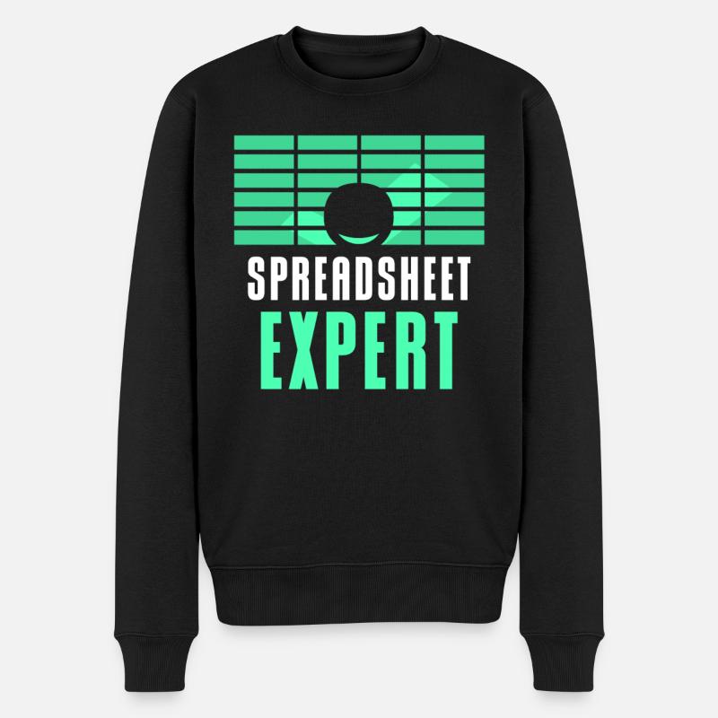 Tableur Expert Comptable Table Travail - Pull Premium bio Homme - noir